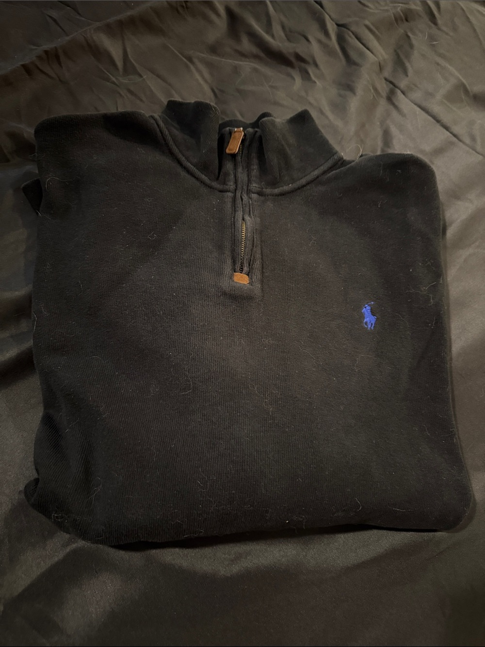 Polo by Ralph Lauren Black quarter-Zip Sweater with Signature Pony sz XXL